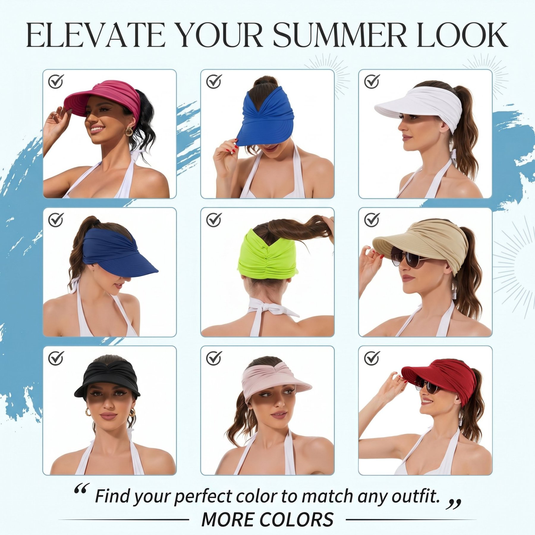 🛒 Buy 3, Save 20% 💰 – 👒 UPF 50+ Sun Visor Ponytail Hat | Wide Brim, Breathable, Foldable