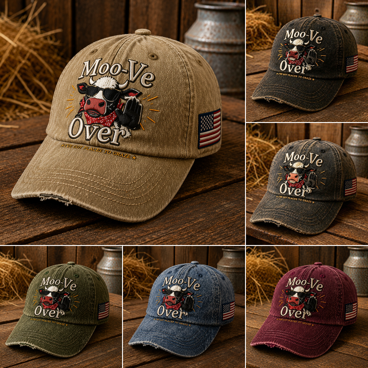 "Moo-Ve Over" Cow Cap 🐄💥