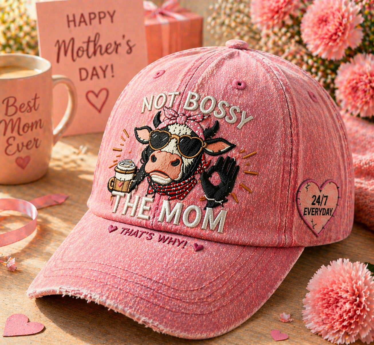 "Not Bossy, Just a Supermom" Cap 🦸‍♀️💖