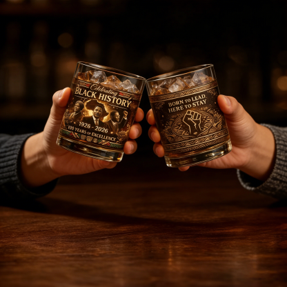 Black History 100th Anniversary Whiskey Glasses 🥃🌍(1926–2026)