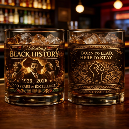 Black History 100th Anniversary Whiskey Glasses 🥃🌍(1926–2026)