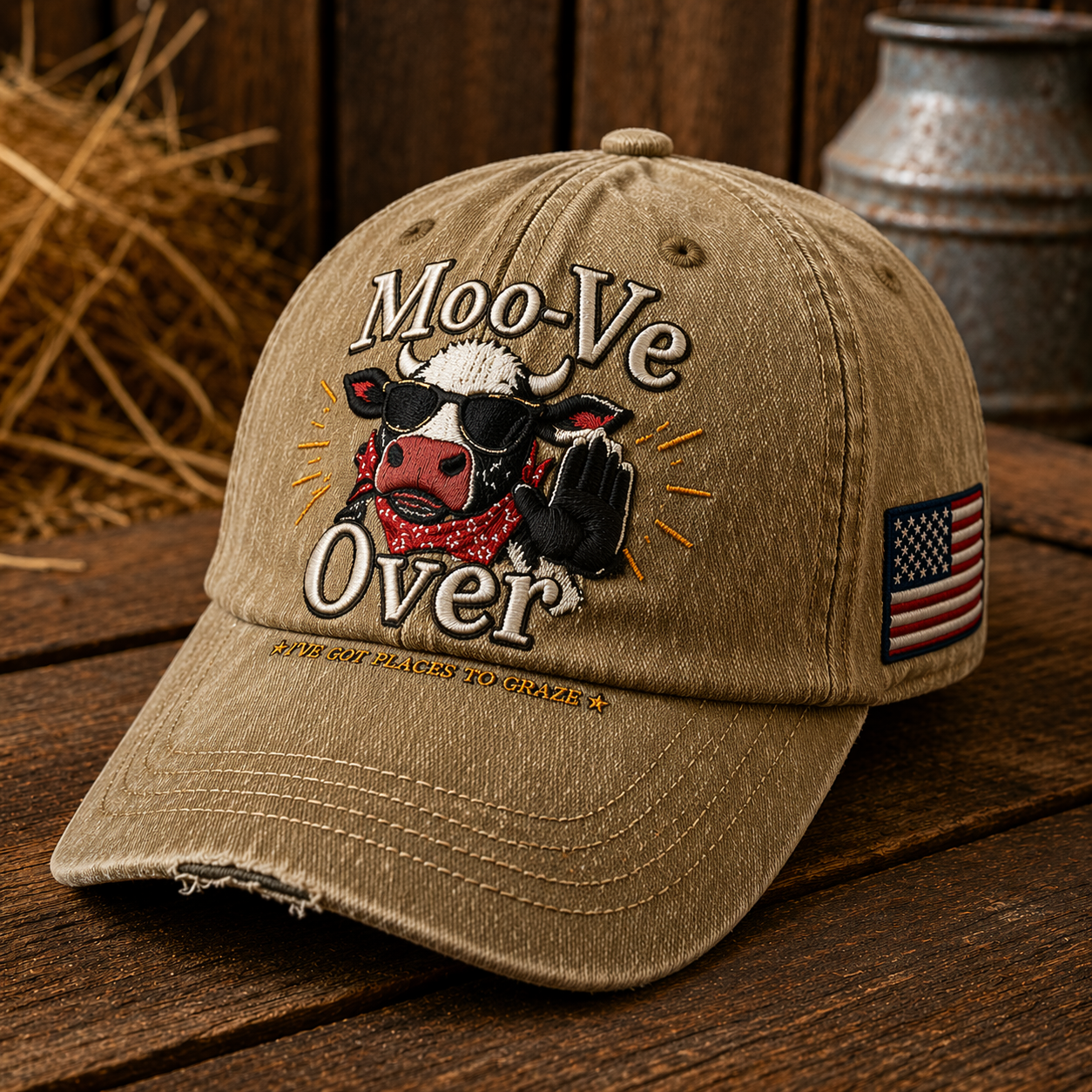 "Moo-Ve Over" Cow Cap 🐄💥