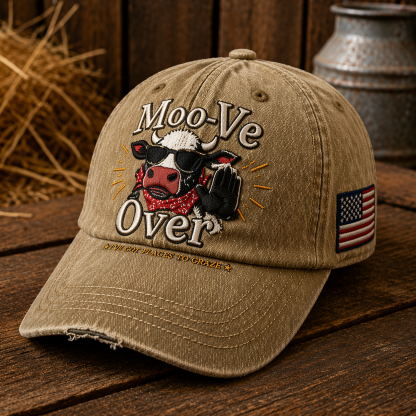 "Moo-Ve Over" Cow Cap 🐄💥
