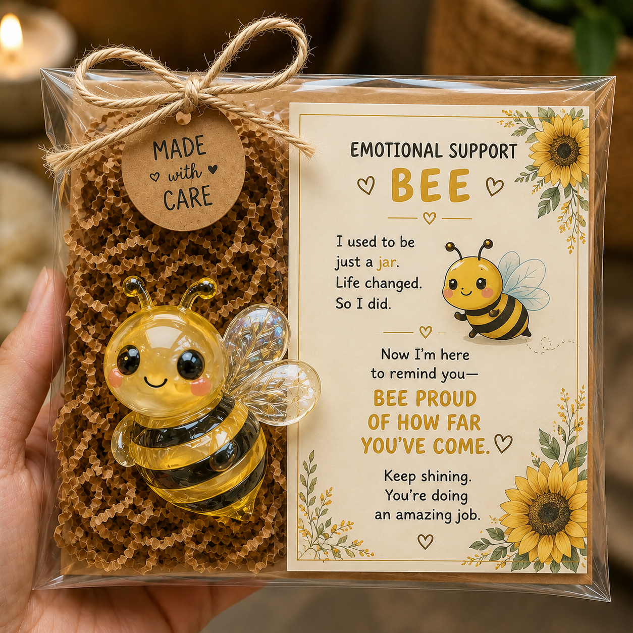 💛 Emotional Support Glass Animal Gift – A Little Reminder You Matter