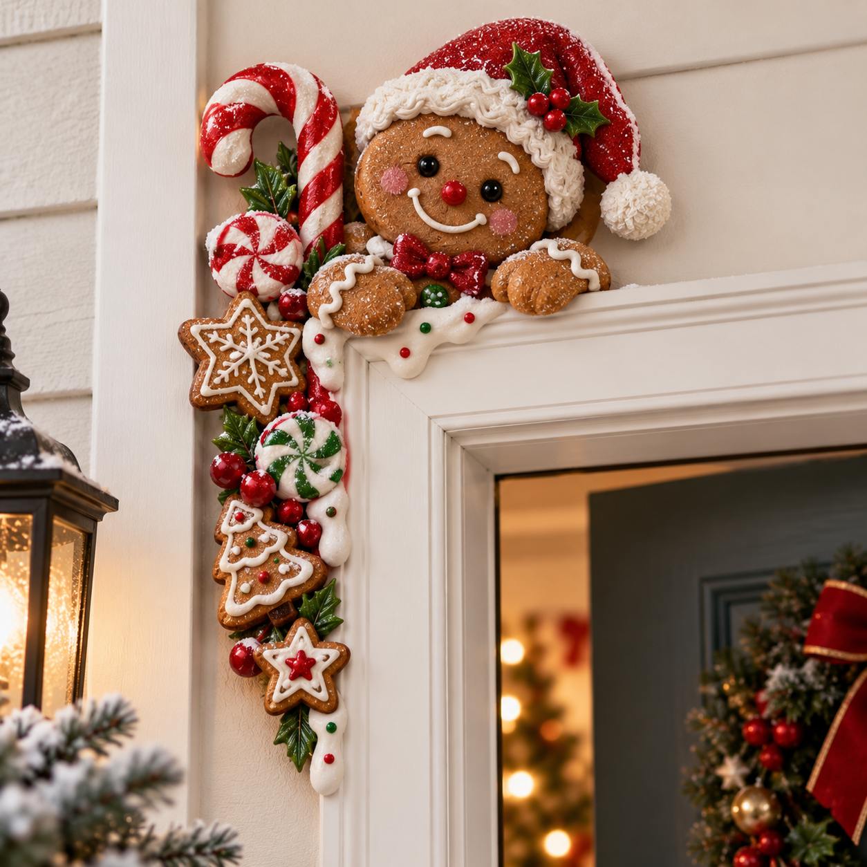 🔥49% Off Last Day🔥BUY 3 GET 1 FREE🔥Christmas Door Corner Topper Decoration – Peeking Santa, Snowman, Gingerbread, Gnome, Angel & Reindeer Holiday Door Frame Decor