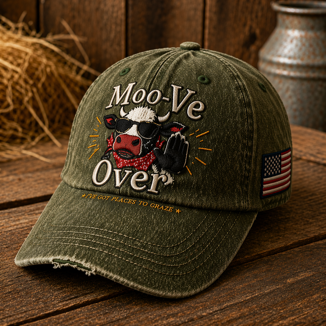 "Moo-Ve Over" Cow Cap 🐄💥