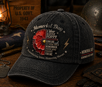 Memorial Day Tribute Poppy Cap