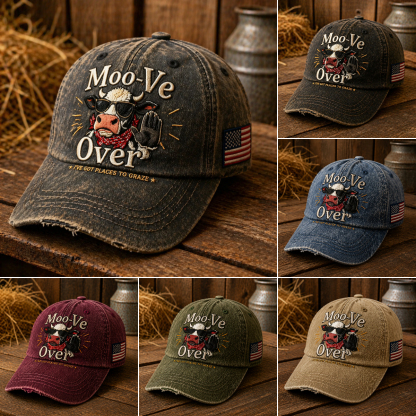 "Moo-Ve Over" Cow Cap 🐄💥