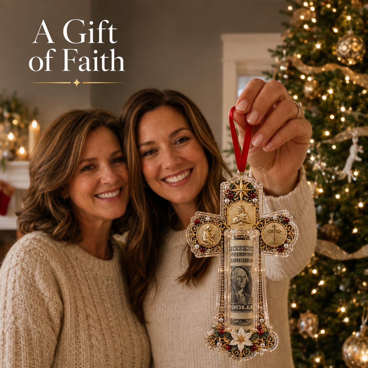 🔥49% Off Last Day🔥BUY 3 GET 1 FREE🔥Christian Cash Gift Christmas Ornament – Faith-Inspired Money Holder Keepsake