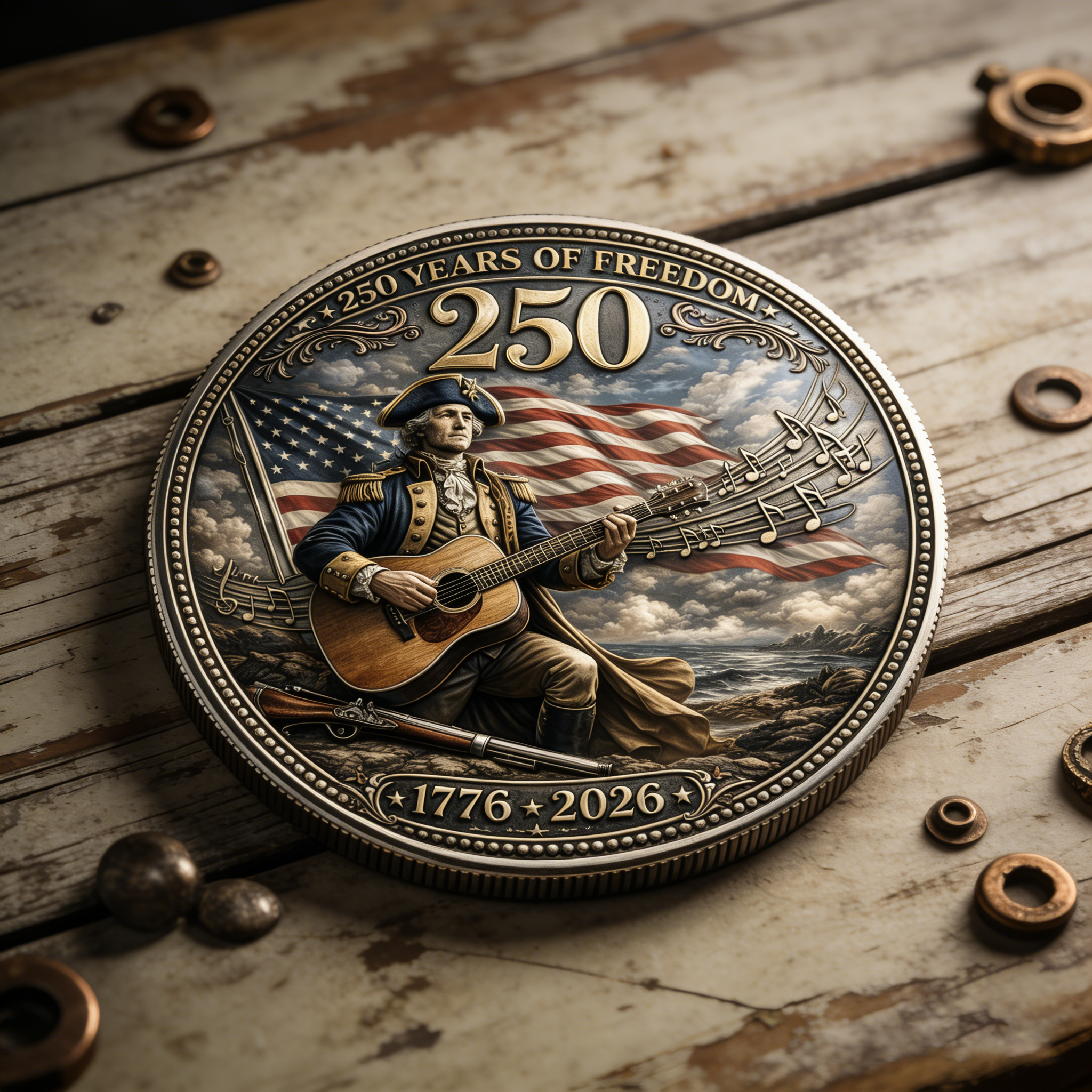 🔥LAST DAY 39% OFF-250th Anniversary Commemorative Coin" 🎸🗽
