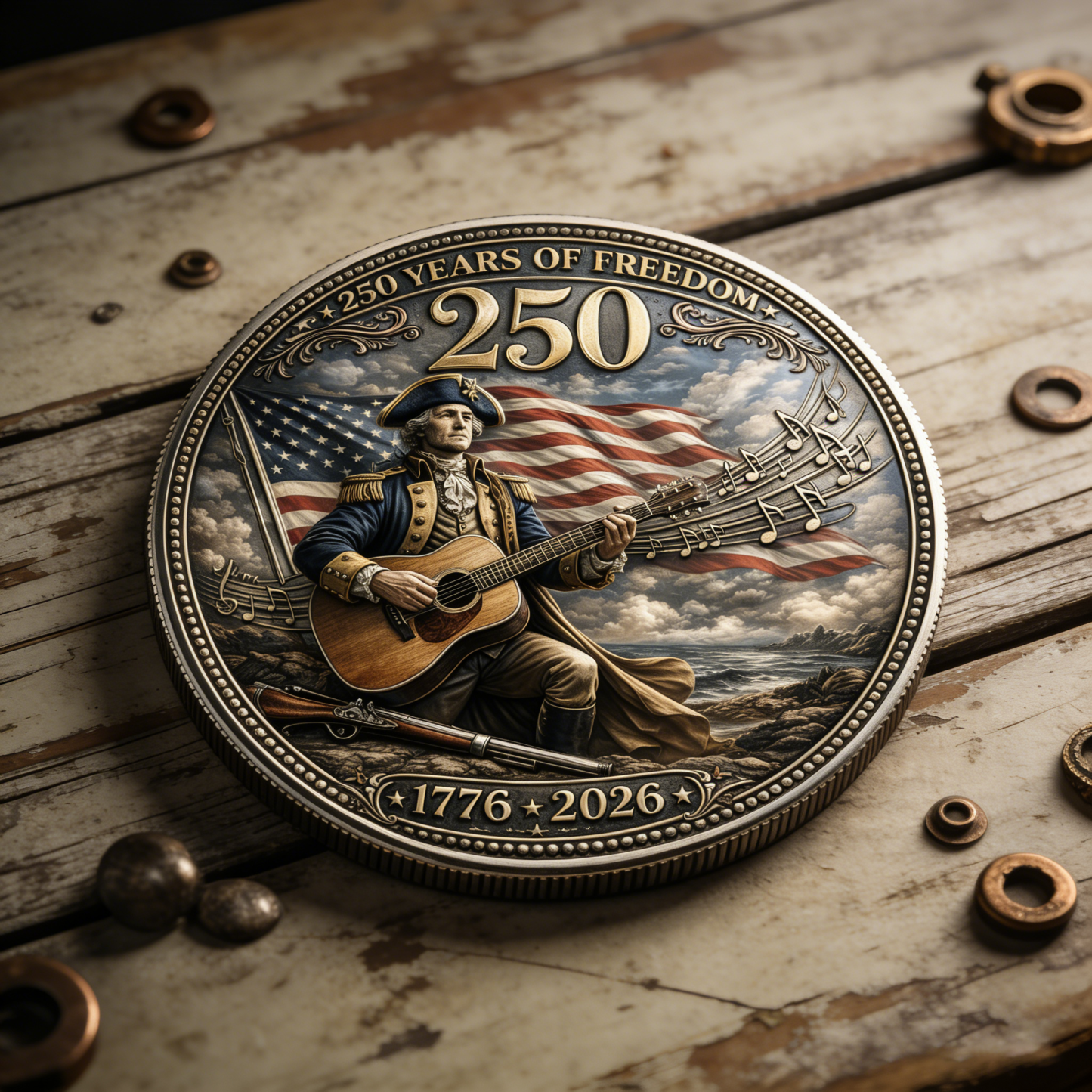 🔥LAST DAY 39% OFF-250th Anniversary Commemorative Coin" 🎸🗽