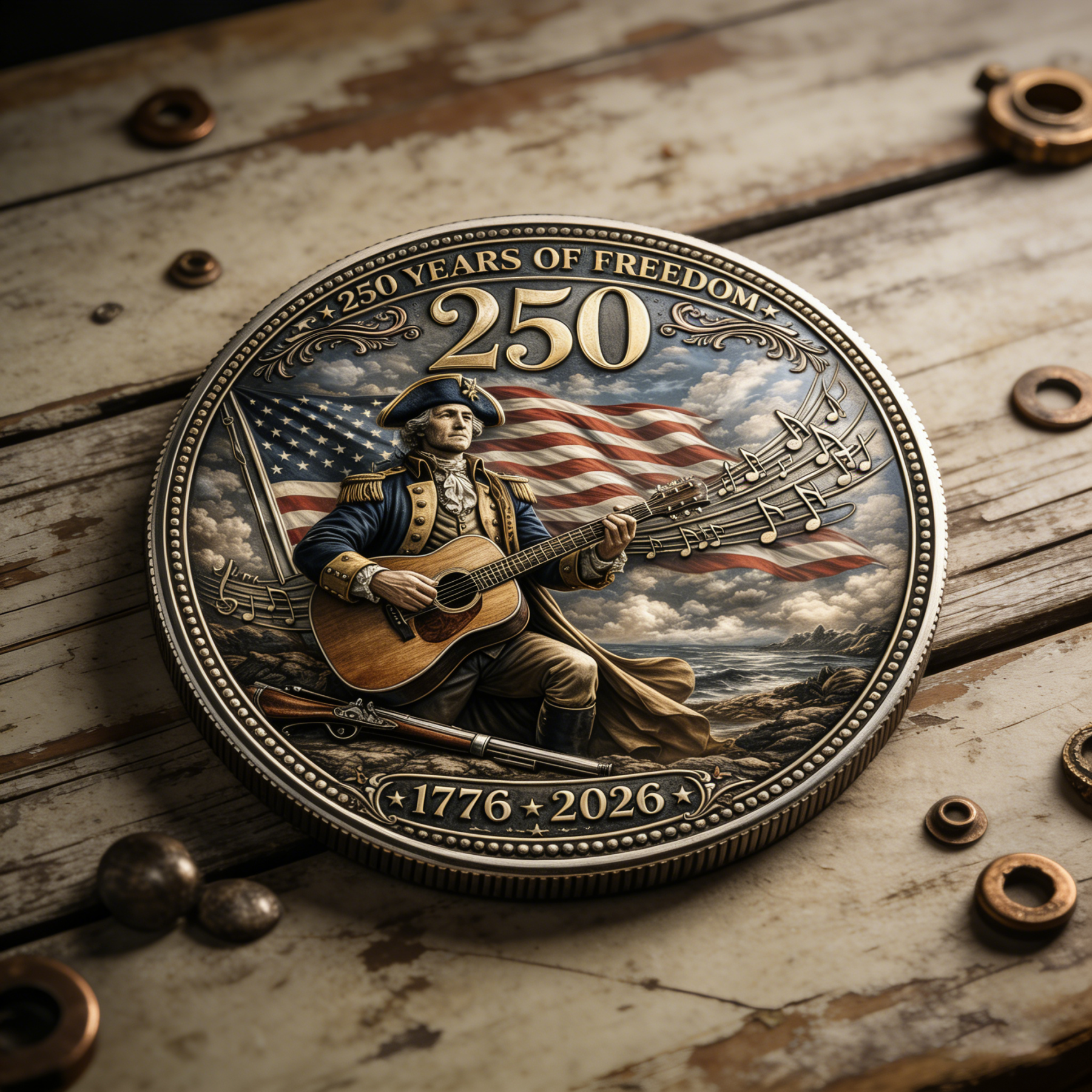 🔥LAST DAY 39% OFF-250th Anniversary Commemorative Coin" 🎸🗽