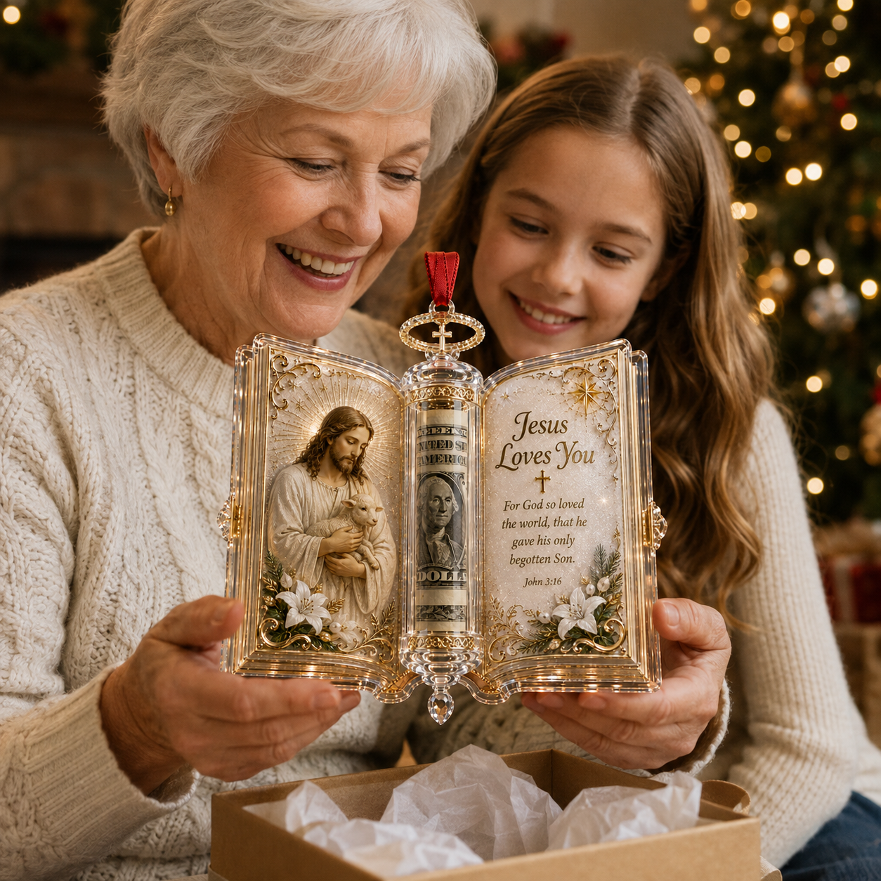 🔥49% Off Last Day🔥BUY 3 GET 1 FREE🔥Christian Cash Gift Christmas Ornament – Faith-Inspired Money Holder Keepsake