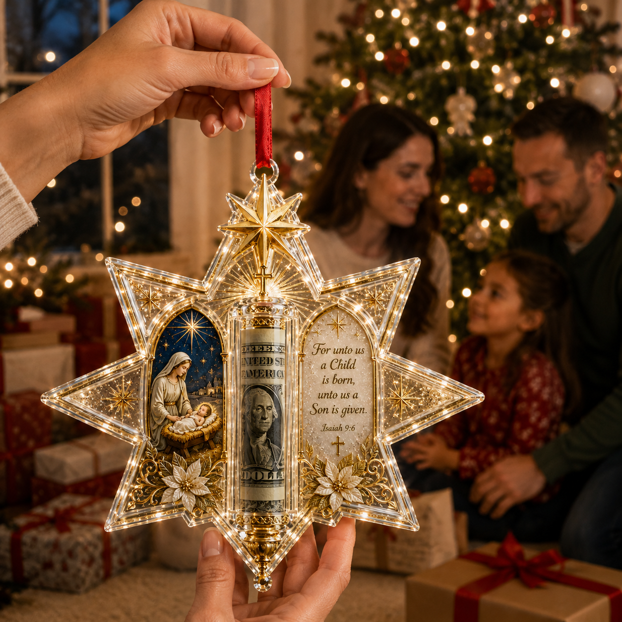 🔥49% Off Last Day🔥BUY 3 GET 1 FREE🔥Christian Cash Gift Christmas Ornament – Faith-Inspired Money Holder Keepsake