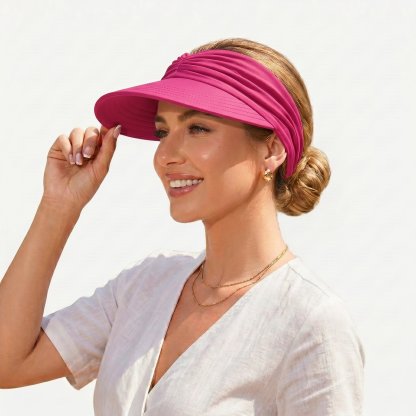 🛒 Buy 3, Save 20% 💰 – 👒 UPF 50+ Sun Visor Ponytail Hat | Wide Brim, Breathable, Foldable
