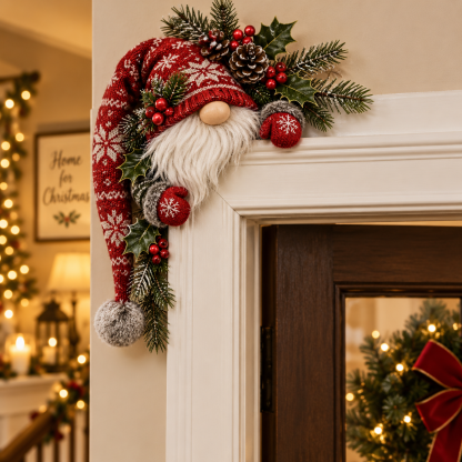 🔥49% Off Last Day🔥BUY 3 GET 1 FREE🔥Christmas Door Corner Topper Decoration – Peeking Santa, Snowman, Gingerbread, Gnome, Angel & Reindeer Holiday Door Frame Decor