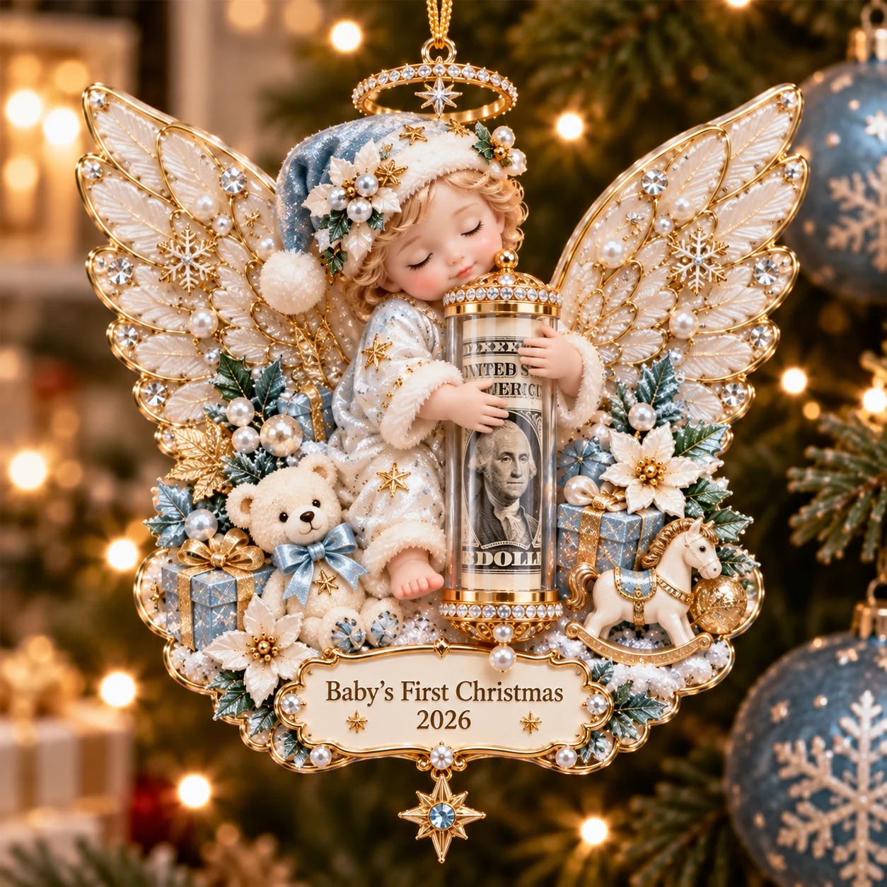 🔥 LAST DAY 50% OFF –👼🎄 Christmas Angel Cash Holder Ornament