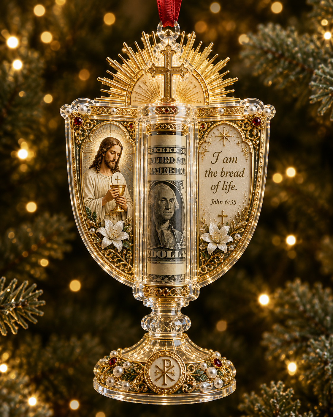 🔥49% Off Last Day🔥BUY 3 GET 1 FREE🔥Christian Cash Gift Christmas Ornament – Faith-Inspired Money Holder Keepsake