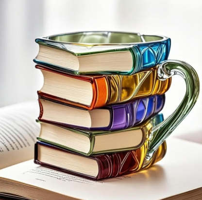 Painted Book Mug