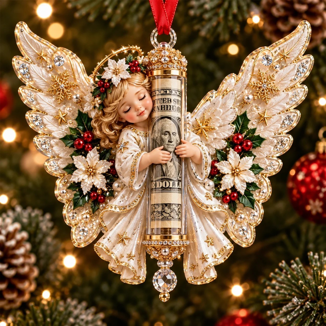 🔥 LAST DAY 50% OFF –👼🎄 Christmas Angel Cash Holder Ornament