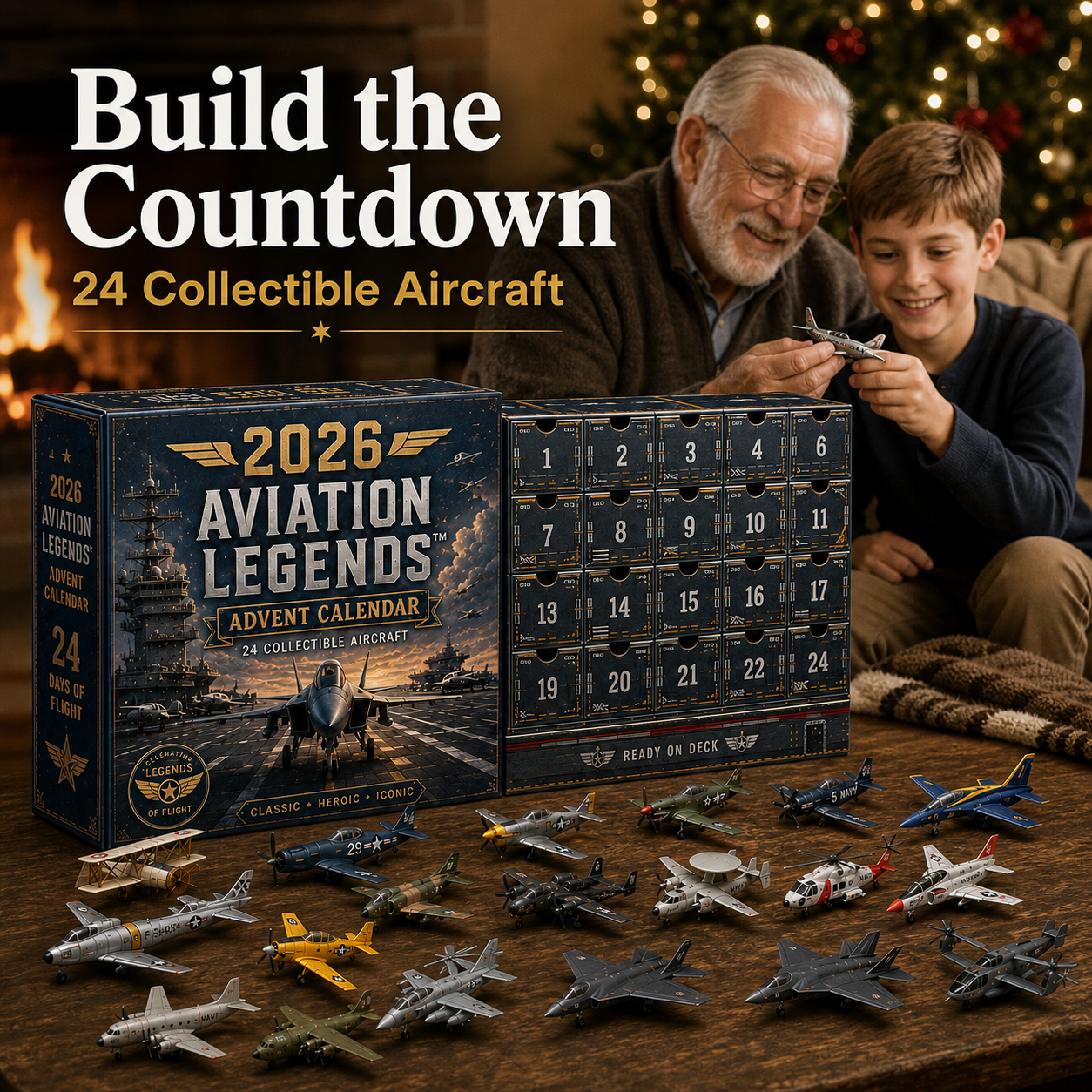 2026 Aviation Legends 24-Day Aircraft Advent Calendar – 24 Collectible Airplane Surprises for Aviation Fans