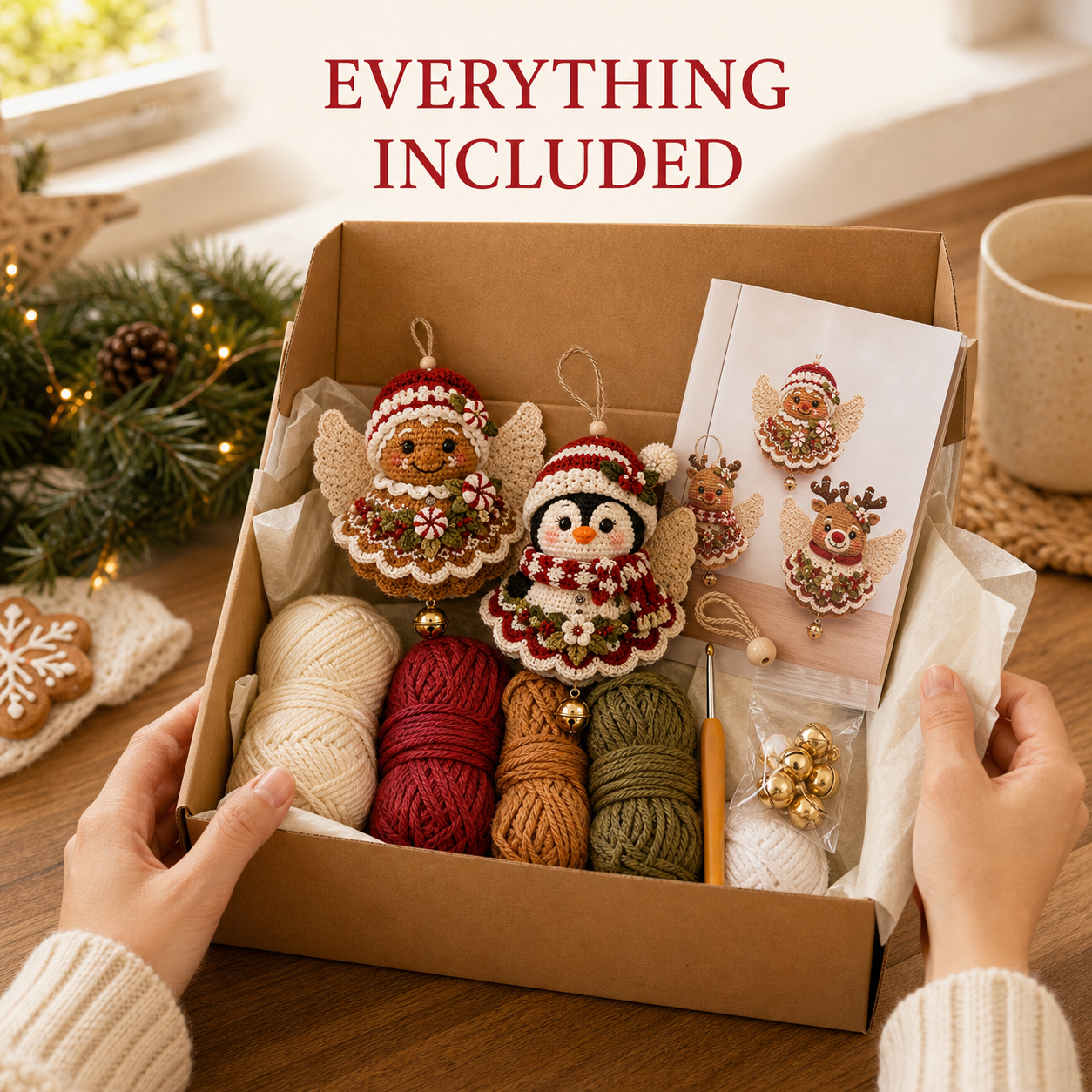 🔥49% Off Last Day🔥BUY 3 GET 1 FREE🔥DIY Christmas Angel Crochet Ornament Kit – Handmade Holiday Tree Decoration