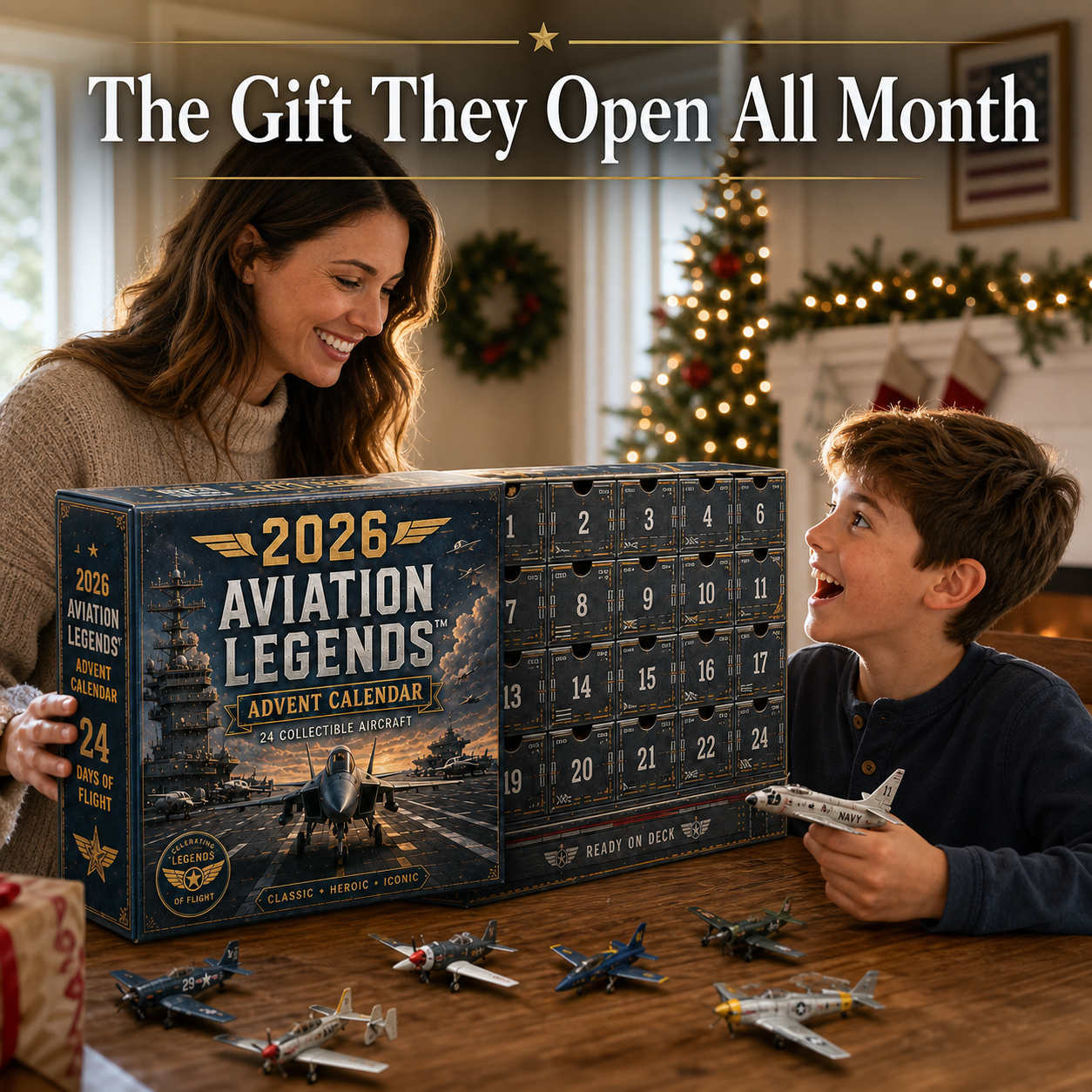 2026 Aviation Legends 24-Day Aircraft Advent Calendar – 24 Collectible Airplane Surprises for Aviation Fans