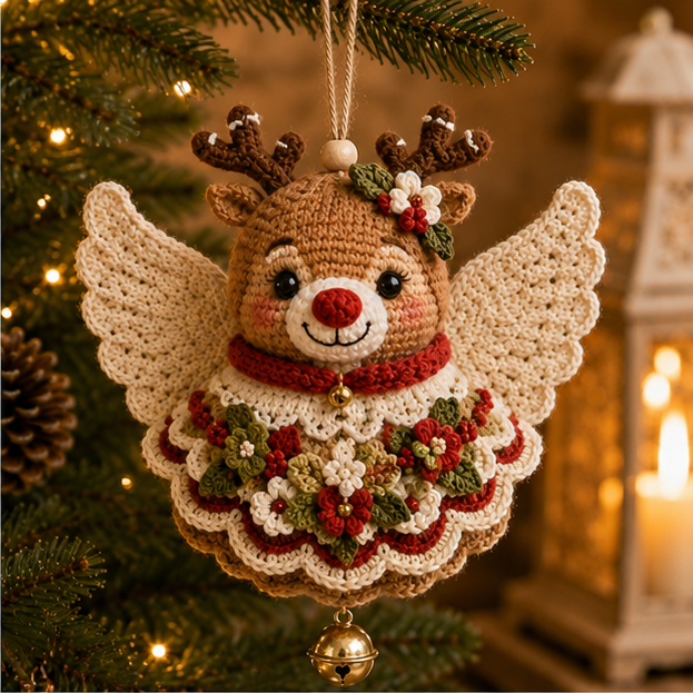 🔥49% Off Last Day🔥BUY 3 GET 1 FREE🔥DIY Christmas Angel Crochet Ornament Kit – Handmade Holiday Tree Decoration