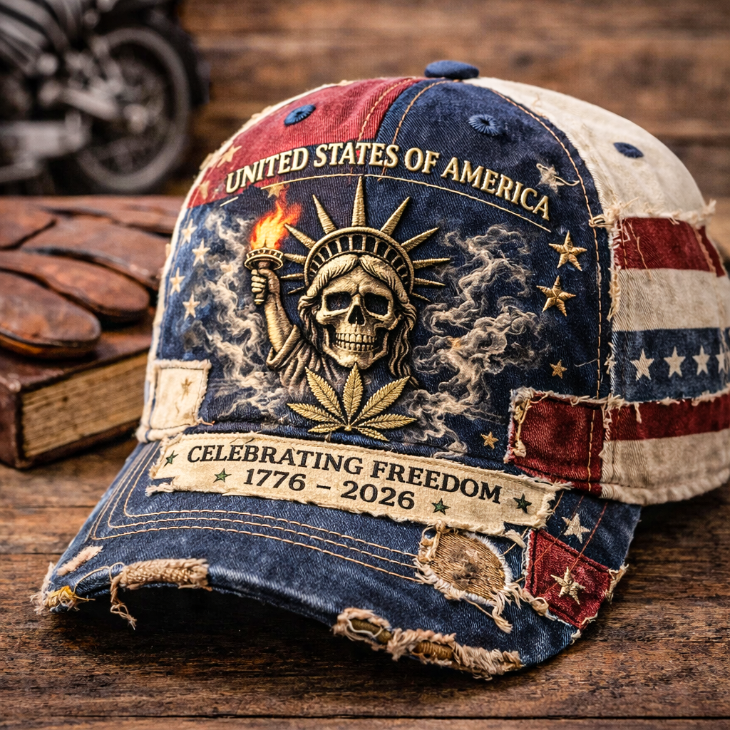 “250th Anniversary of the Spirit of Liberty Baseball Cap” 🗽💀🍃