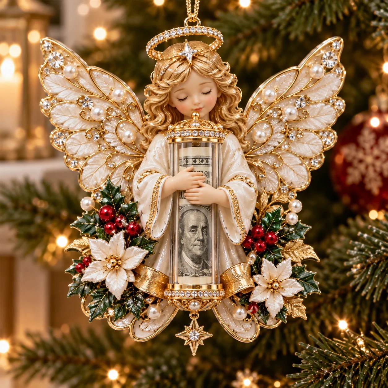 🔥 LAST DAY 50% OFF –👼🎄 Christmas Angel Cash Holder Ornament