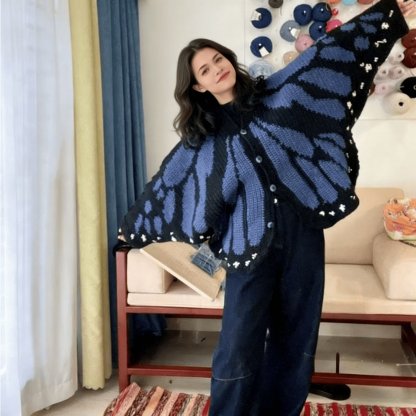 🔥LAST DAY 57% OFF - 🌟🦋 Monarch Butterfly Cardigan – Handcrafted Statement Piece
