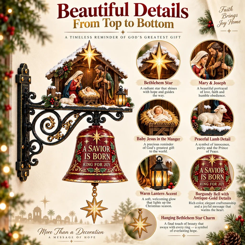 Nativity Christmas Door Bell design details
