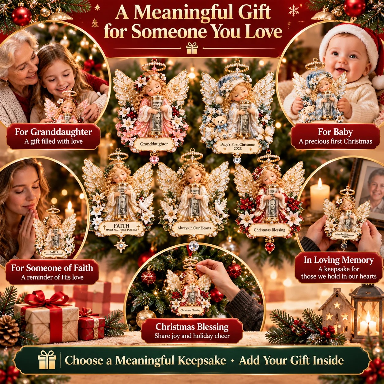 🔥 LAST DAY 50% OFF –👼🎄 Christmas Angel Cash Holder Ornament