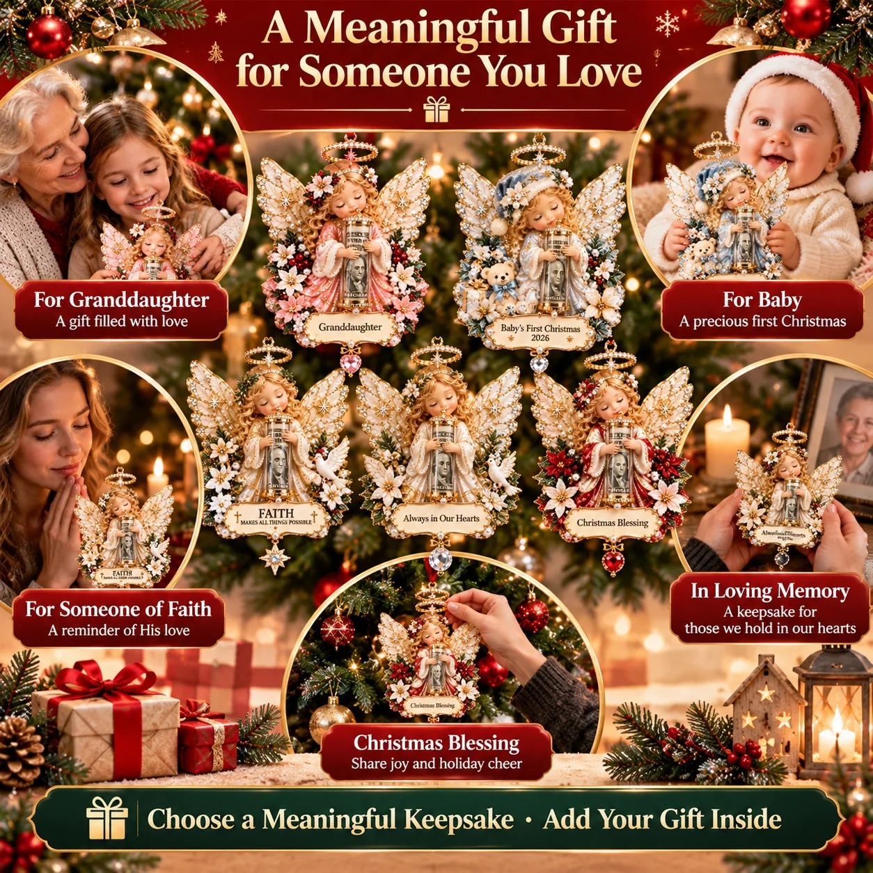 🔥 LAST DAY 50% OFF –👼🎄 Christmas Angel Cash Holder Ornament