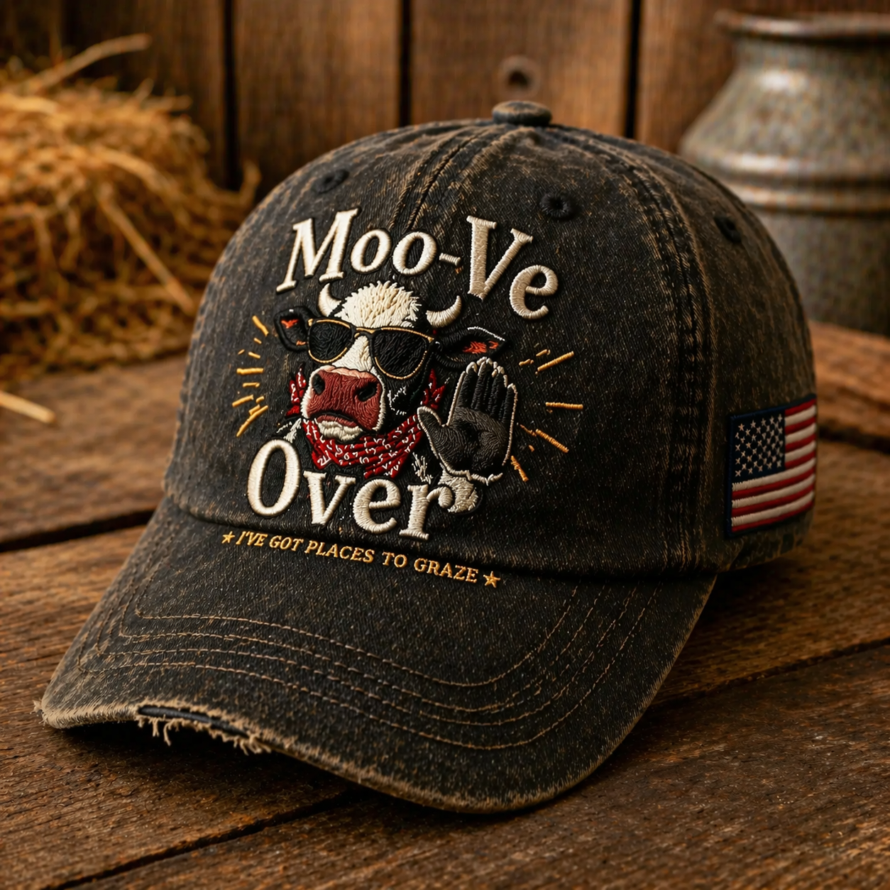 "Moo-Ve Over" Cow Cap 🐄💥