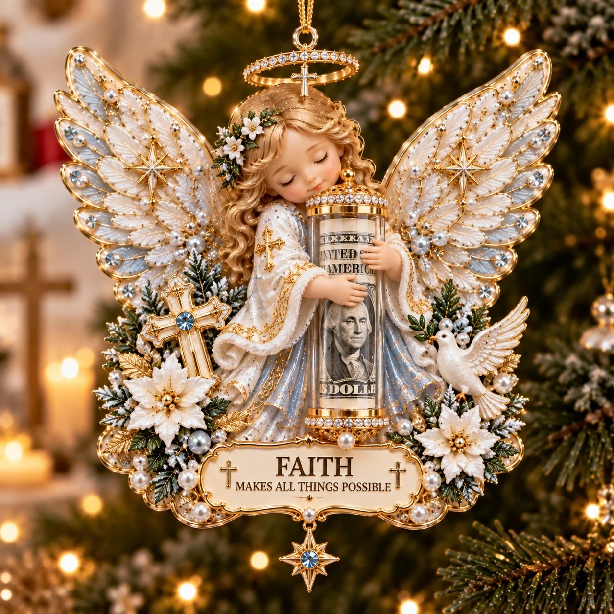🔥 LAST DAY 50% OFF –👼🎄 Christmas Angel Cash Holder Ornament