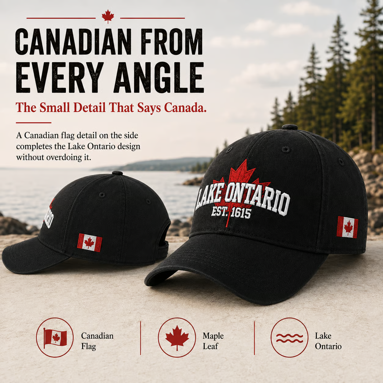 🔥49% Off Last Day -🇨🇦🍁Lake Ontario Forever Heritage Embroidered Cap