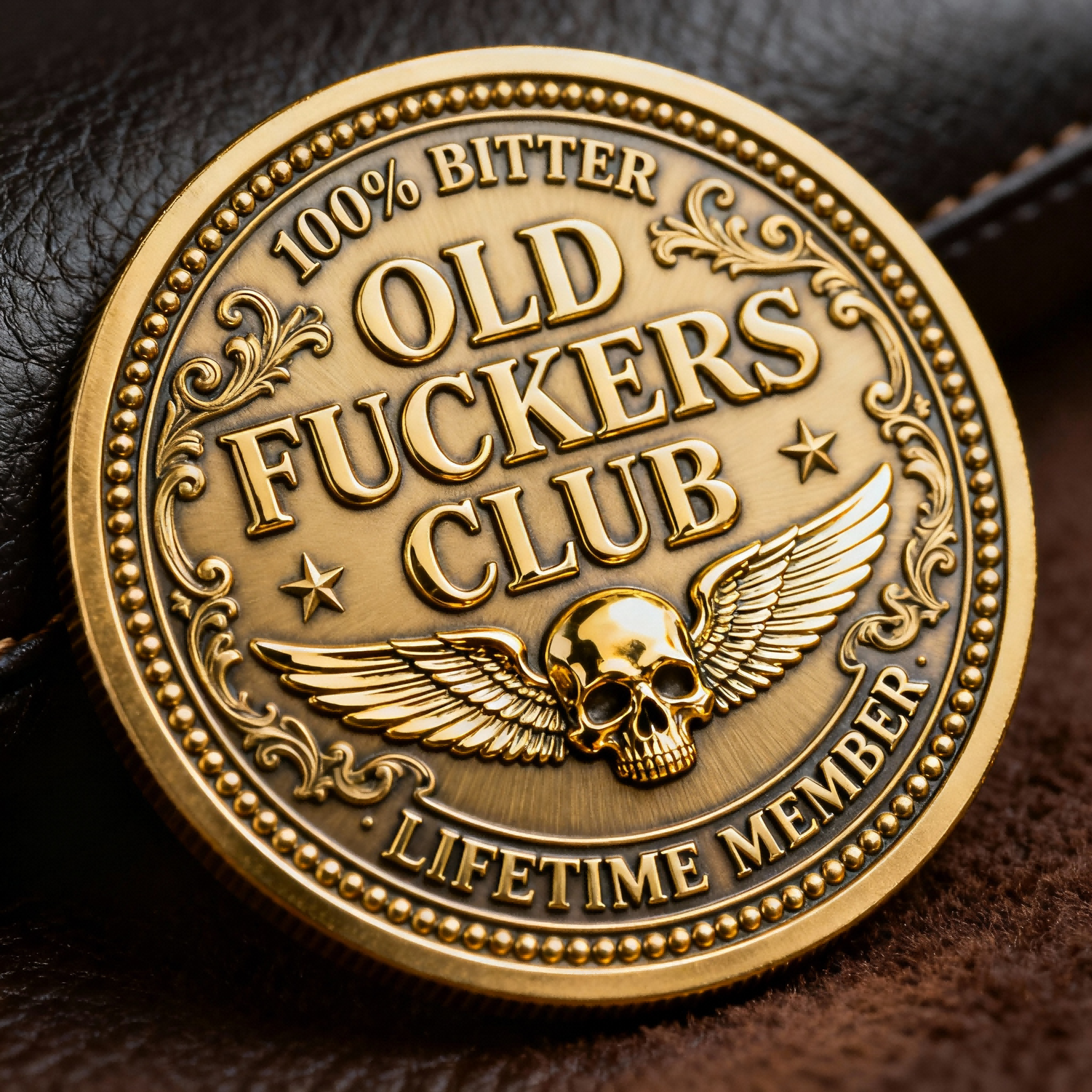 🏆Black Friday 60% OFF - 🥃🔥 “Old Fuckers Club / Still Kicking” Gold-Tone Commemorative Coin