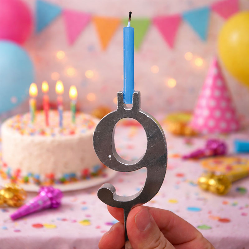 Reusable Number Birthday Candle Holder Set