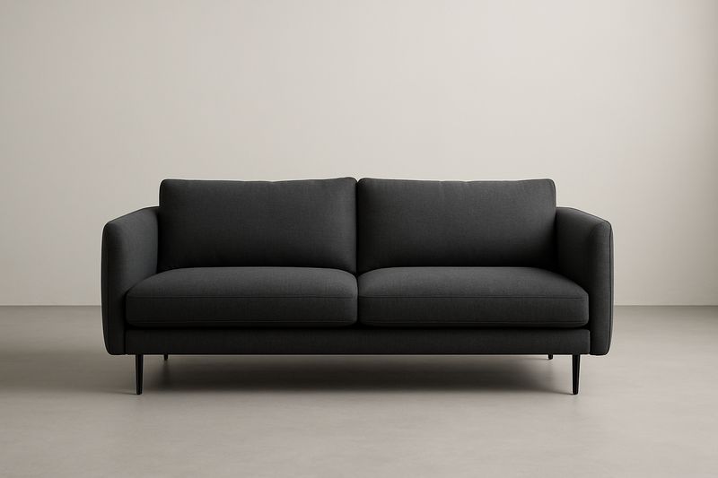 Divano 2 posti in tessuto poliestere colore Grigio Scuro 210x90x85 cm