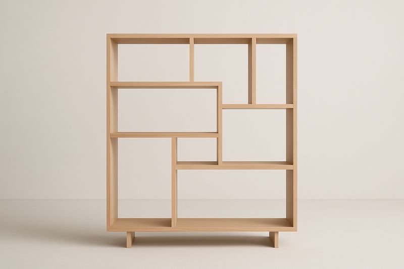 Libreria in Legno Massello Aperta Naturale 150x35x150 cm