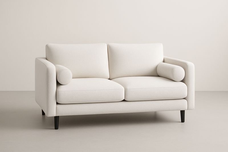 Divano Due Posti in Poliestere Bianco