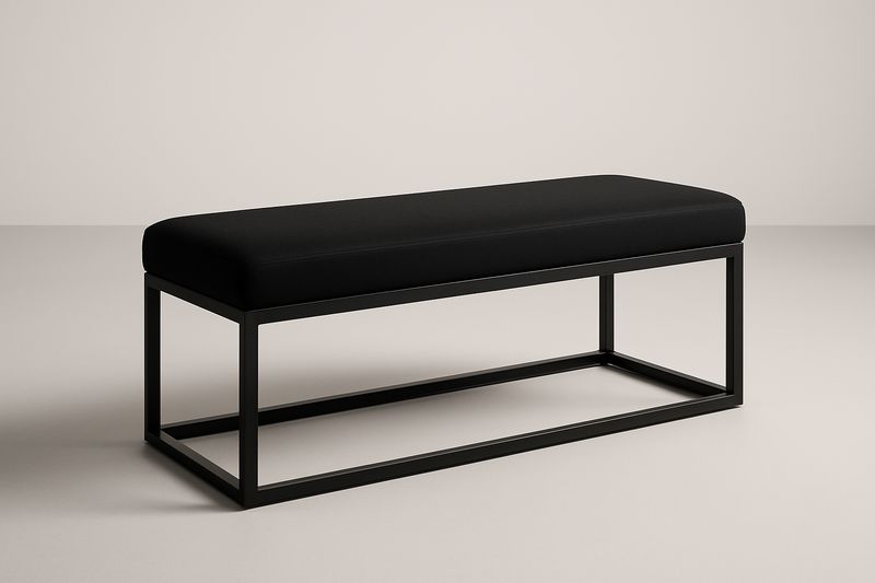 Panca nera struttura metallo imbottitura poliestere