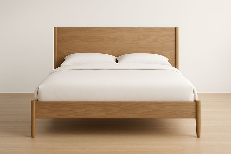 Letto matrimoniale in legno di quercia chiaro 200x160 cm