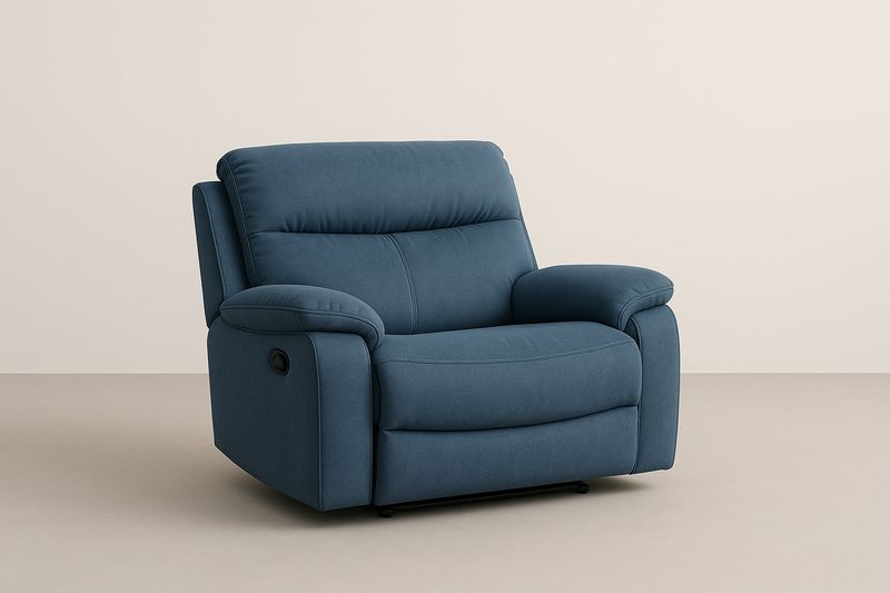 Fauteuil Relax en Tissu avec Repose-Pieds Intégré 95x103x98 cm Bleu