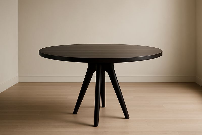 Table ronde en bois noir