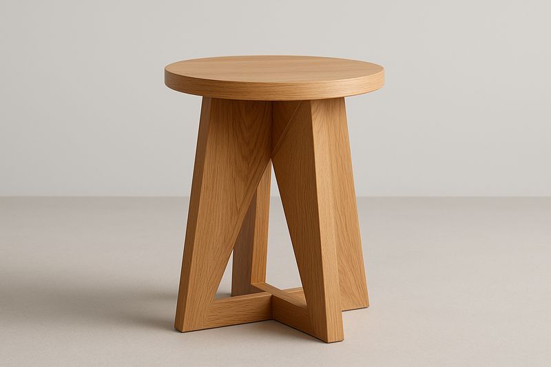 Tabouret en bois rond
