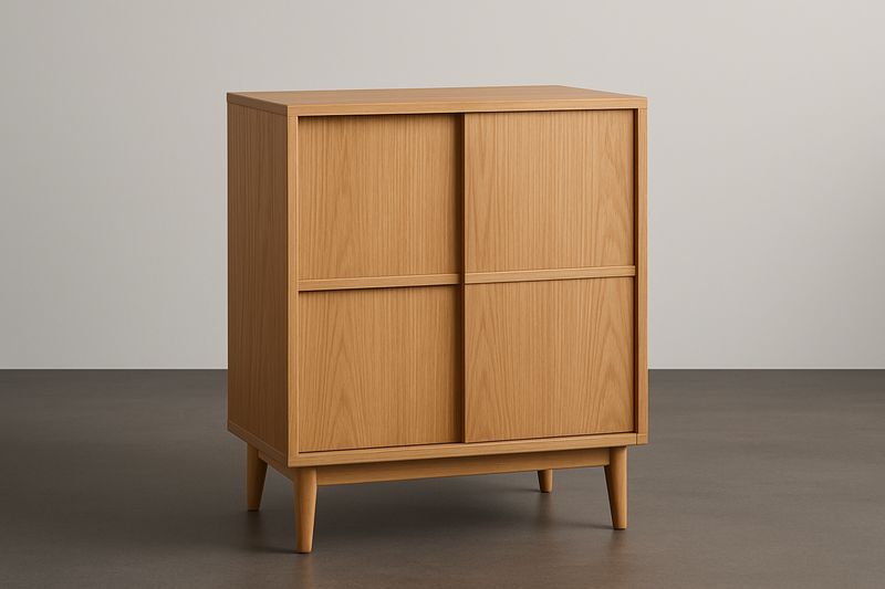 Armario de almacenamiento de madera de roble 80×40×90 cm