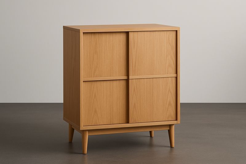 Armario de almacenamiento de madera de roble 80×40×90 cm