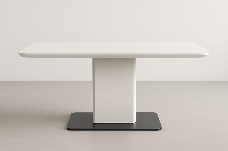 Mesa de comedor rectangular de MDF blanca 160x90x75 cm